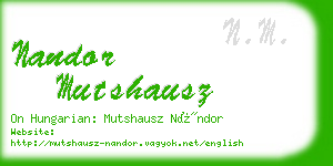nandor mutshausz business card